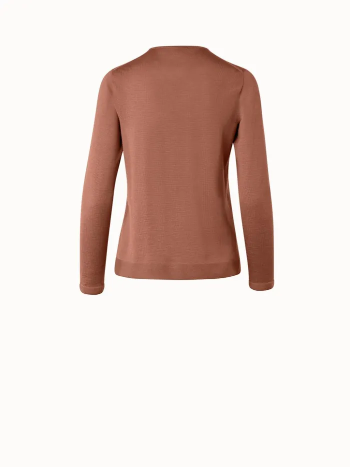 Seamless Cashmere Silk Knit Sweater Vicuna Women Akris Knitwear