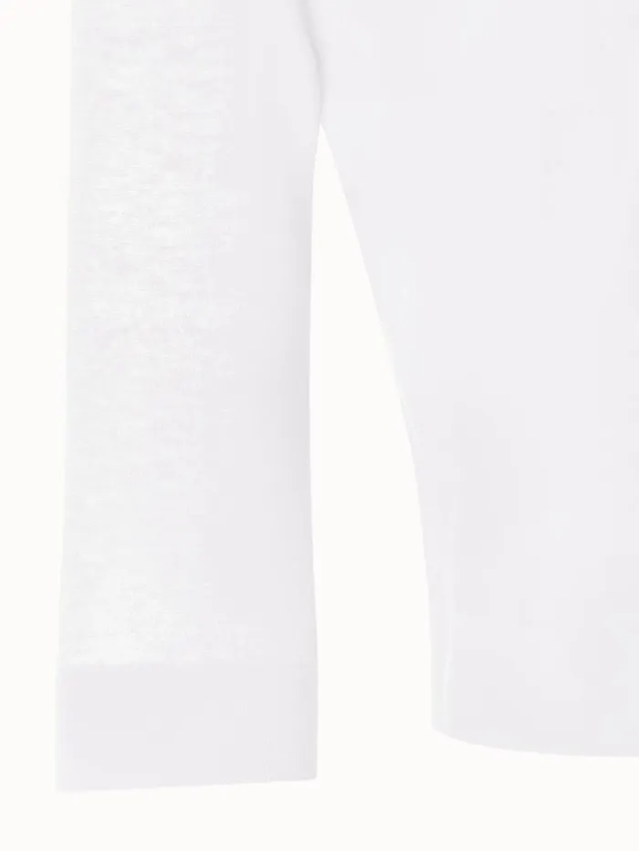 SemiSheer Short Knit Cardigan In Cotton Blend Ecru Women Akris Knitwear