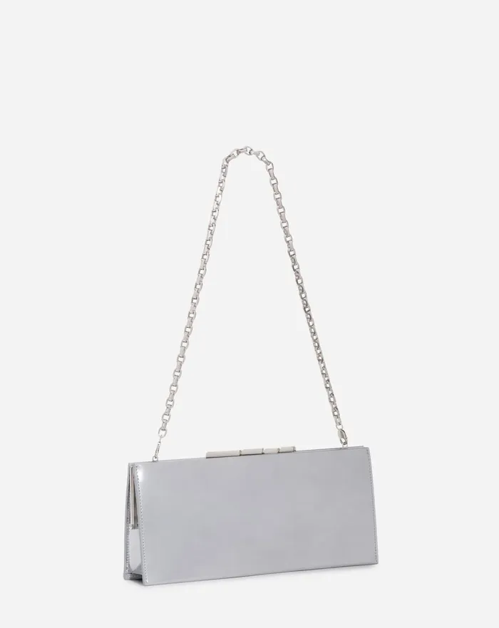 Sequence By Lanvin Metallic Leather Clutch Bag Silver Women Lanvin Mini Bags and Clutches