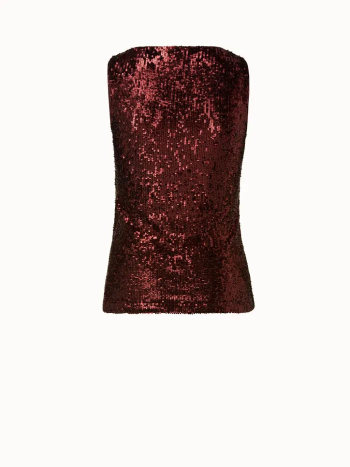 Sequins On Jersey Tank Marsala Women Akris Tops