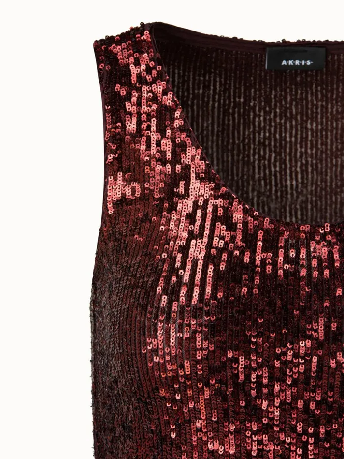 Sequins On Jersey Tank Marsala Women Akris Tops