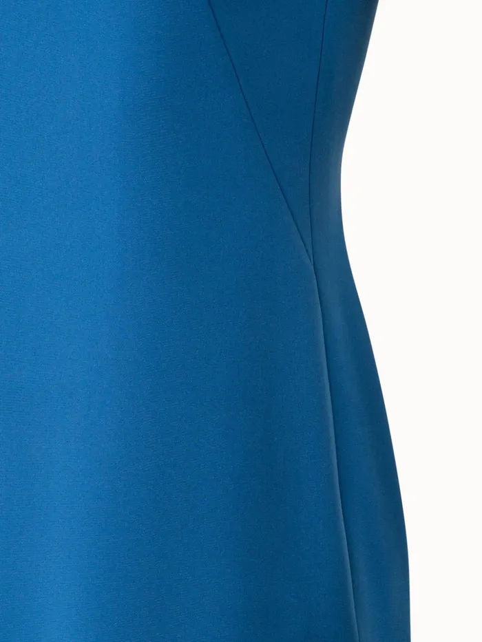 Sheath Dress In Silk Crpe Stretch Medium Denim Women Akris Dresses