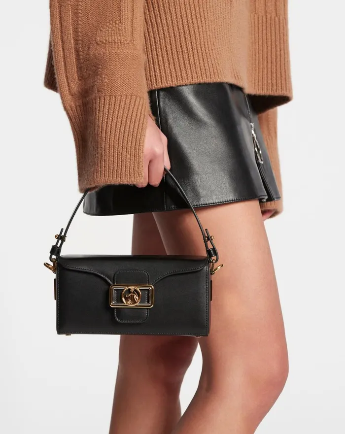 Shiny Leather Nano Pencil Bag Black Women Lanvin Crossbody Bags and Shoulder Bags