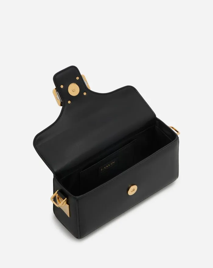 Shiny Leather Nano Pencil Bag Black Women Lanvin Crossbody Bags and Shoulder Bags
