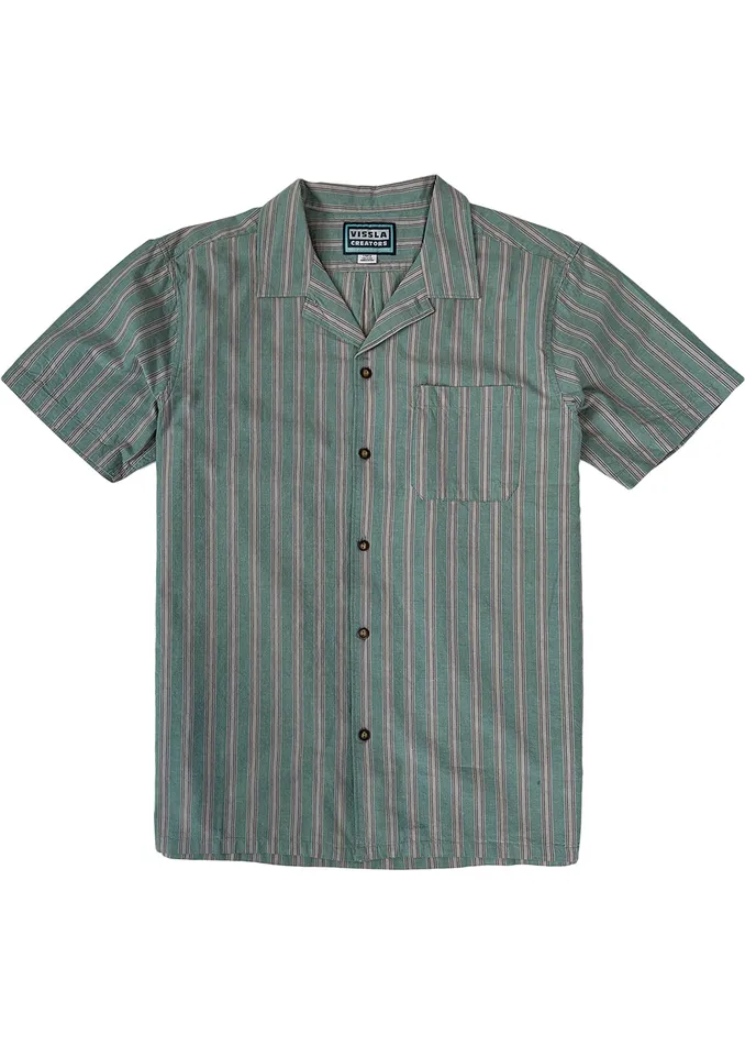 Shirts and Flannels Creators Squash Tail Stripe Eco Ss Shirt Smokey Jade Vissla Men
