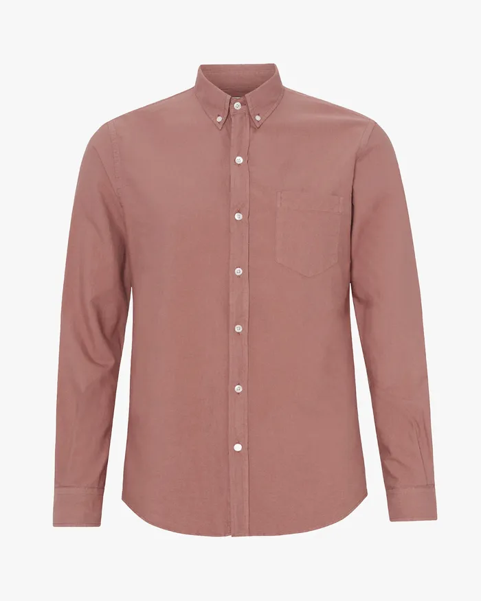 Shirts Colorfulstandard Men Organic Button Down Shirt 8211 Rosewood Mist