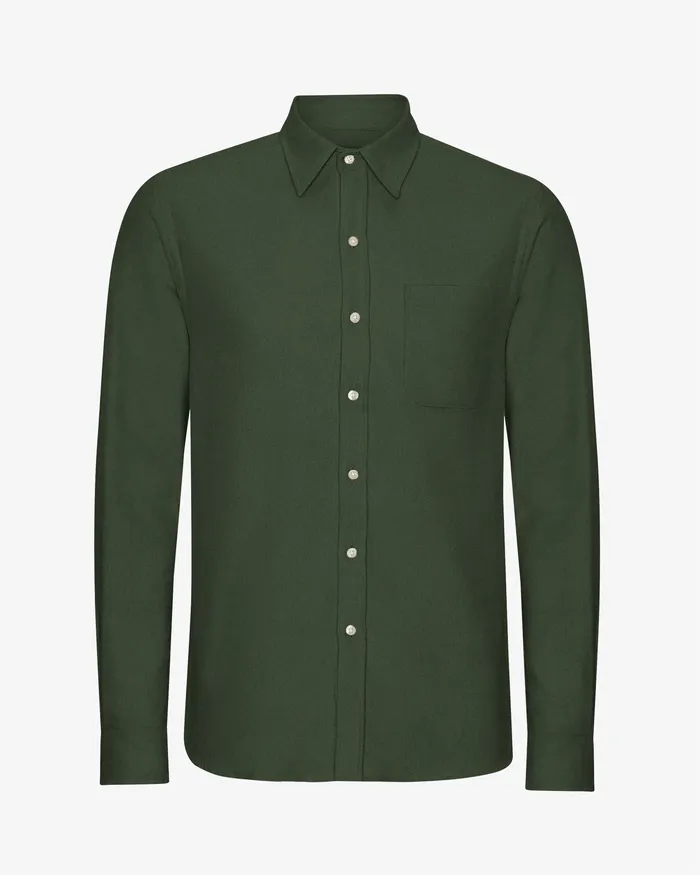 Shirts Colorfulstandard Men Organic Flannel Shirt 8211 Hunter Green