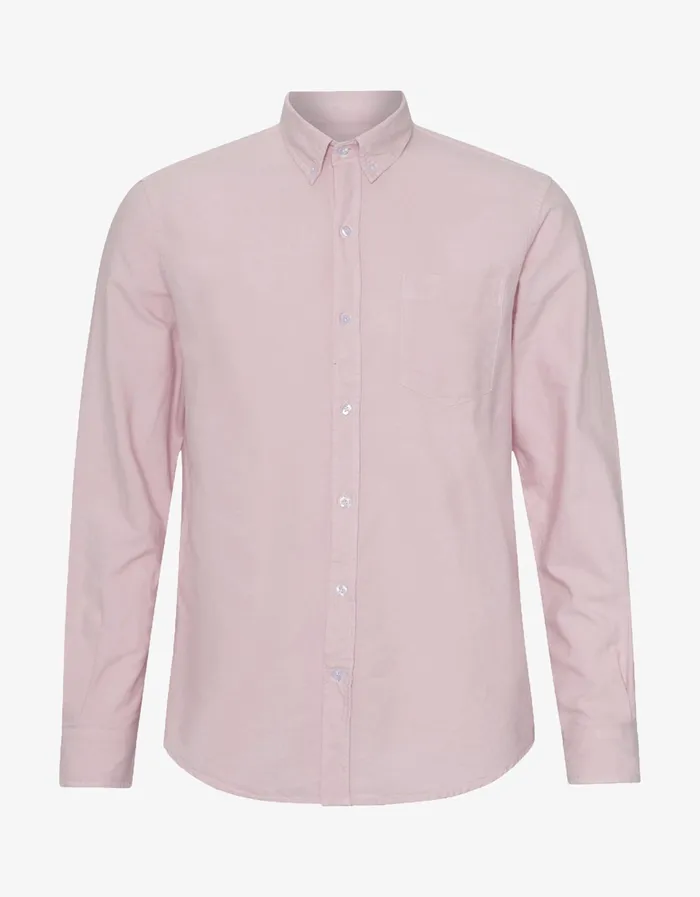 Shirts Men Organic Button Down Shirt 8211 Faded Pink Colorfulstandard