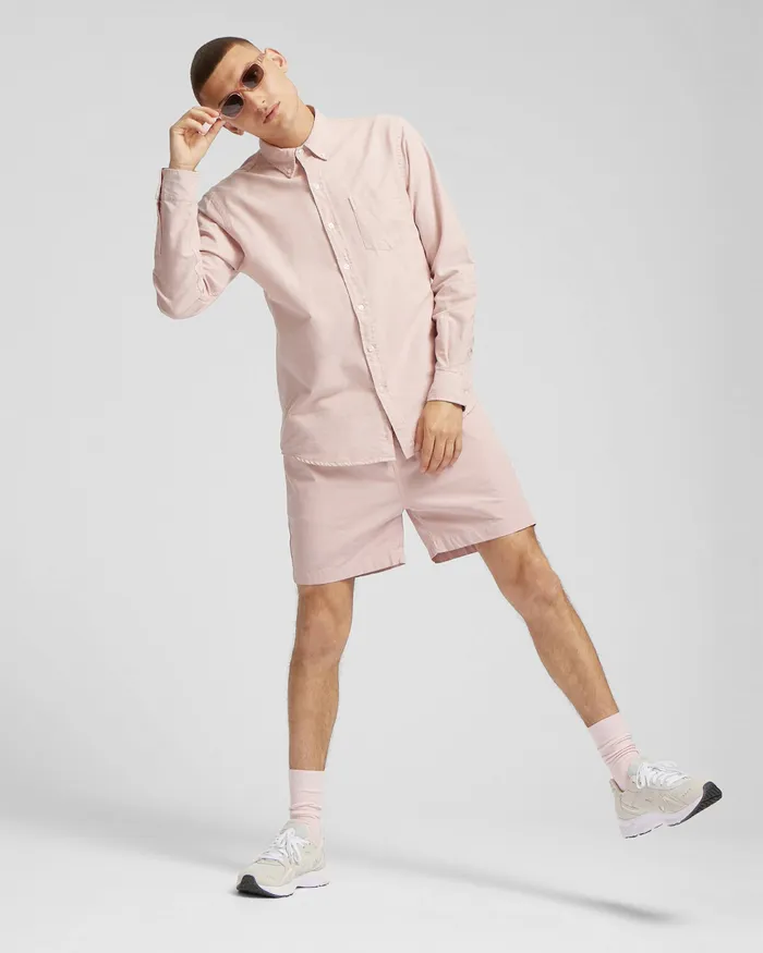 Shirts Men Organic Button Down Shirt 8211 Faded Pink Colorfulstandard