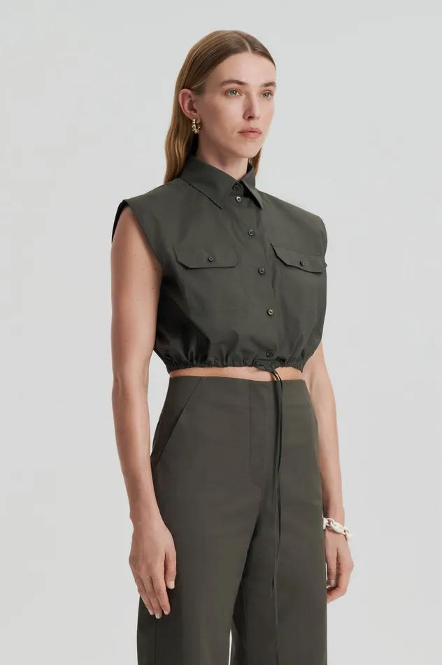Shirts PARACHUTE CROP SHIRT JUNGLE Scanlan Theodore Women Shirts PARACHUTE CROP SHIRT JUNGLE Scanlan Theodore Women