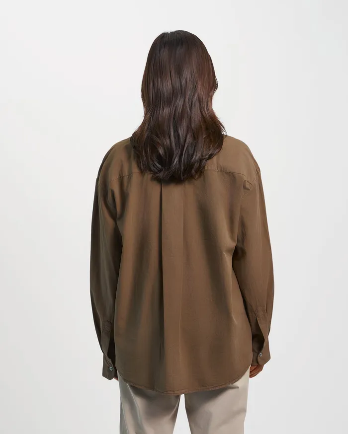 Shirts Women Organic Oversized Shirt 8211 Cedar Brown Colorfulstandard