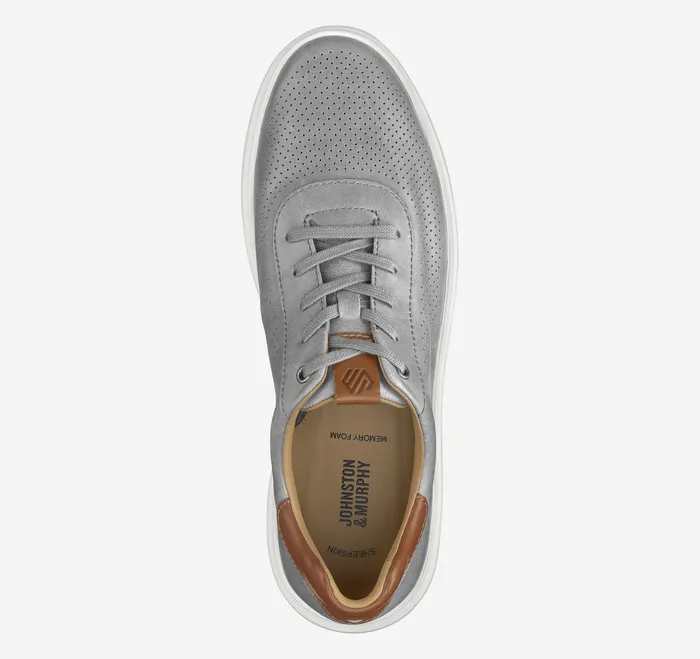 Shoes Johnston and Murphy Men Anders Perfed UThroat Gray Full Grain