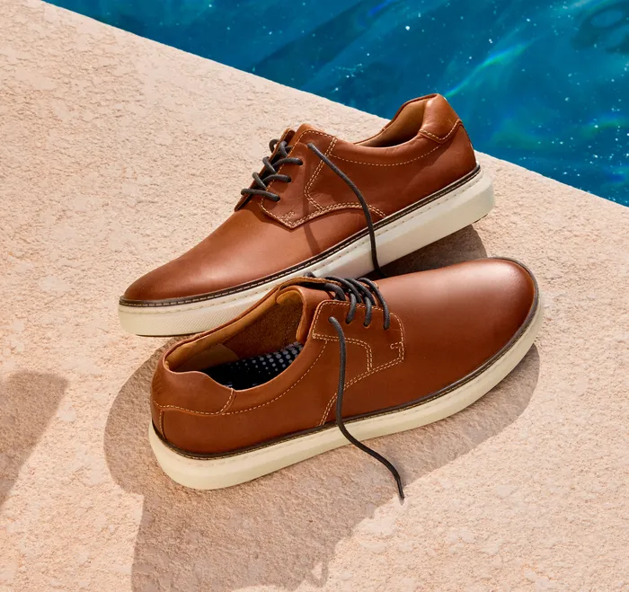 Shoes Johnston and Murphy Men McGuffey 2 Plain Toe Tan Full Grain