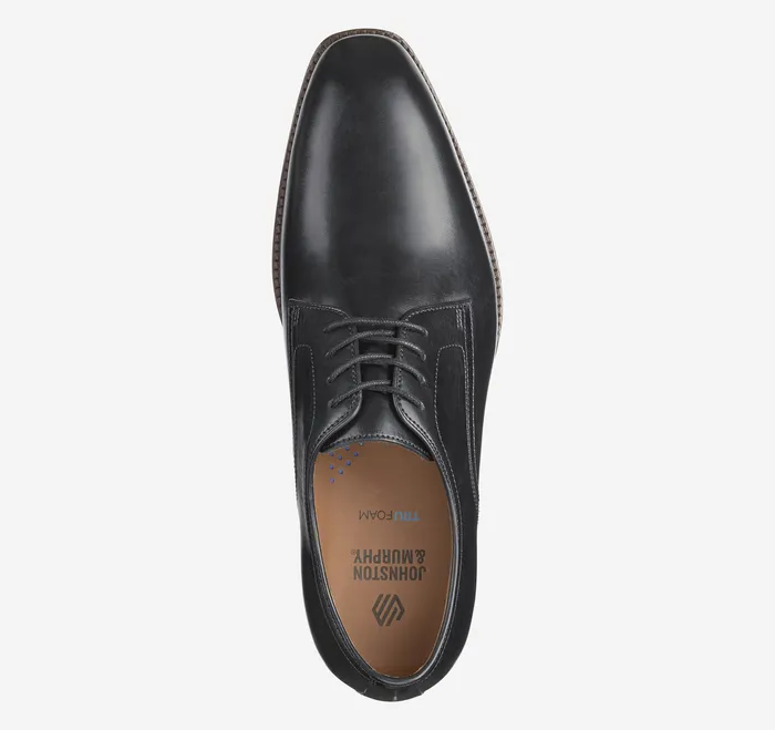 Shoes Men Sullivan Plain Toe Black Italian Calfskin Johnston and Murphy