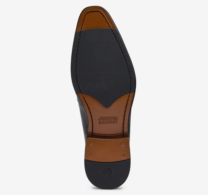 Shoes Men Sullivan Plain Toe Black Italian Calfskin Johnston and Murphy