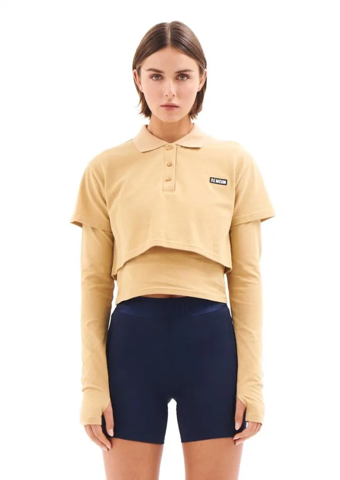 Shop AUGUSTA LS TEE IN SAND PE Nation Long Sleeve Tops