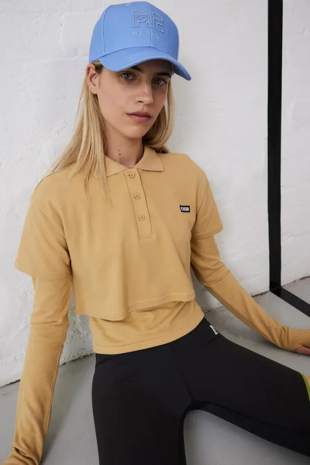 Shop AUGUSTA LS TEE IN SAND PE Nation Long Sleeve Tops