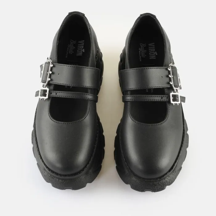 Shop Ballet Flats BUFFALO MORPH08M990 8211 VEGAN CORN BASED NAPPA 8211 BLACK Schwarzsilber