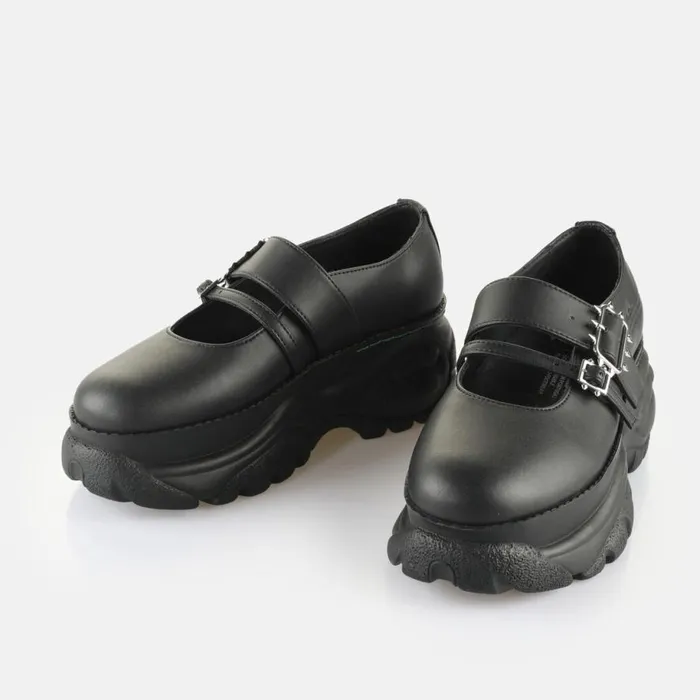 Shop Ballet Flats BUFFALO MORPH08M990 8211 VEGAN CORN BASED NAPPA 8211 BLACK Schwarzsilber