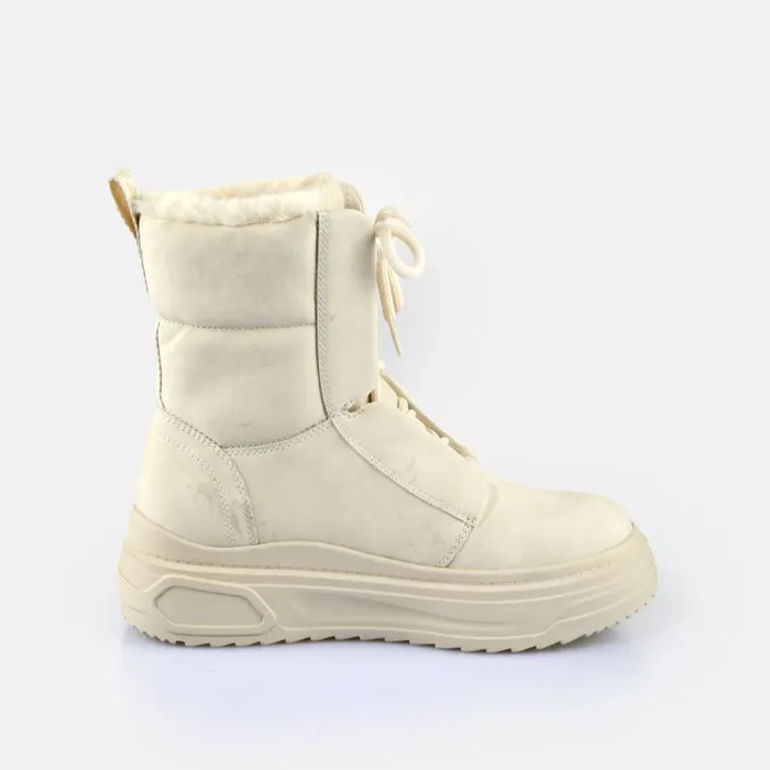 Shop Boots and AnkleBoots BUFFALO Vectra Lace Up Hi Warm Cream