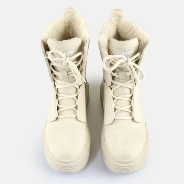 Shop Boots and AnkleBoots BUFFALO Vectra Lace Up Hi Warm Cream