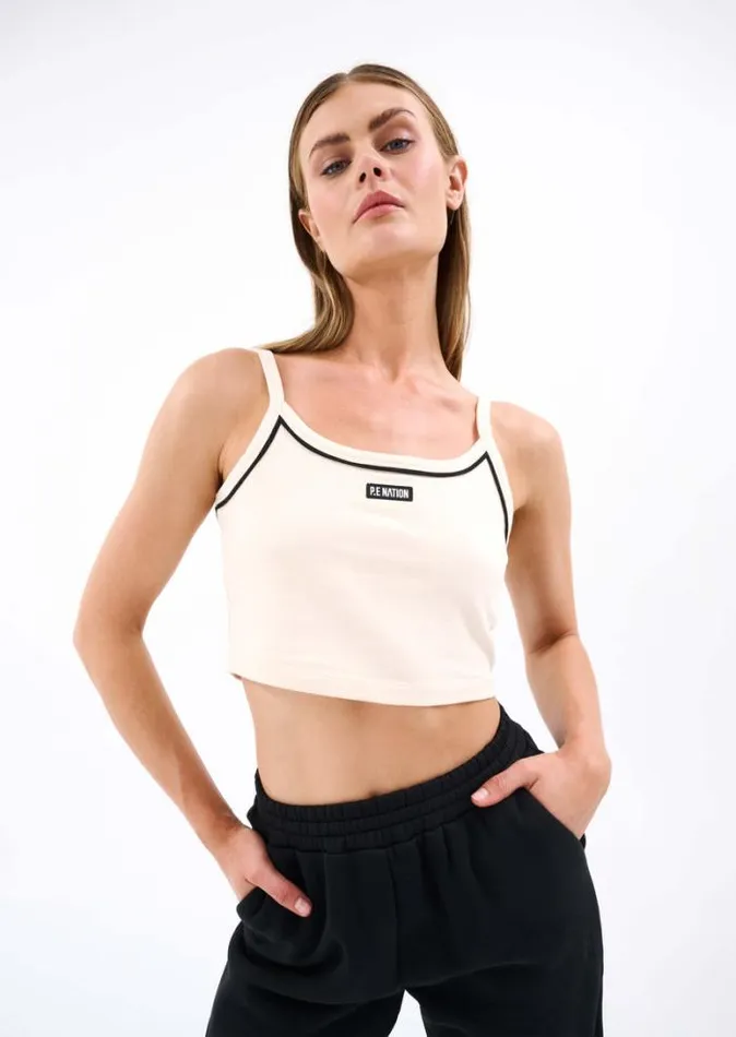 Shop CALLISTO CROP IN PEARLED IVORY PE Nation Tees and Tanks