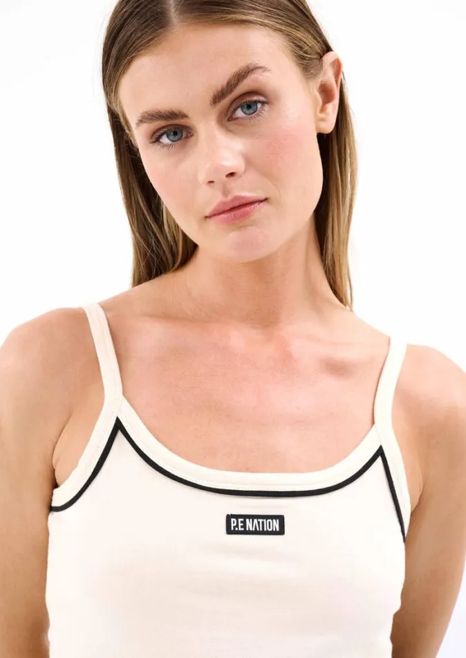 Shop CALLISTO CROP IN PEARLED IVORY PE Nation Tees and Tanks
