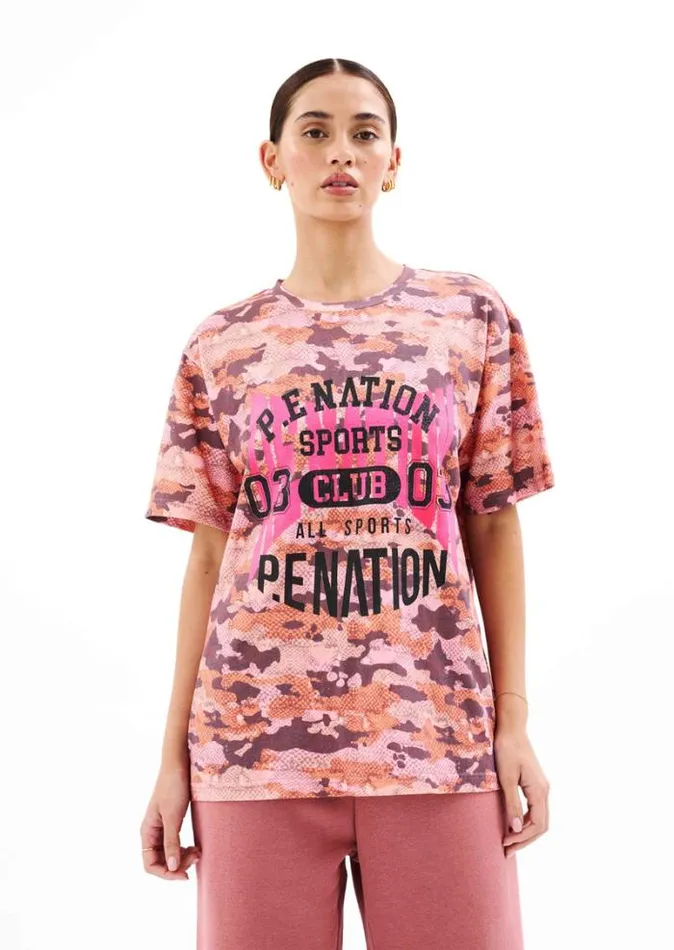 Shop CEREUS TEE IN SNAKE CAMO PRINT PE Nation Tees and Tanks