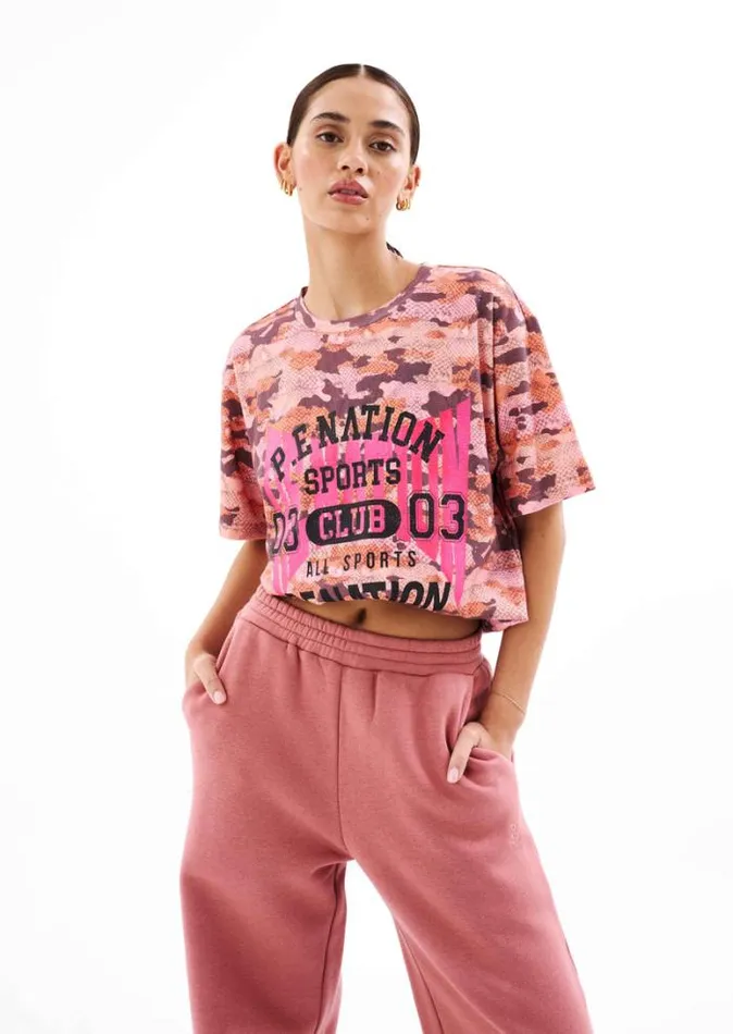 Shop CEREUS TEE IN SNAKE CAMO PRINT PE Nation Tees and Tanks