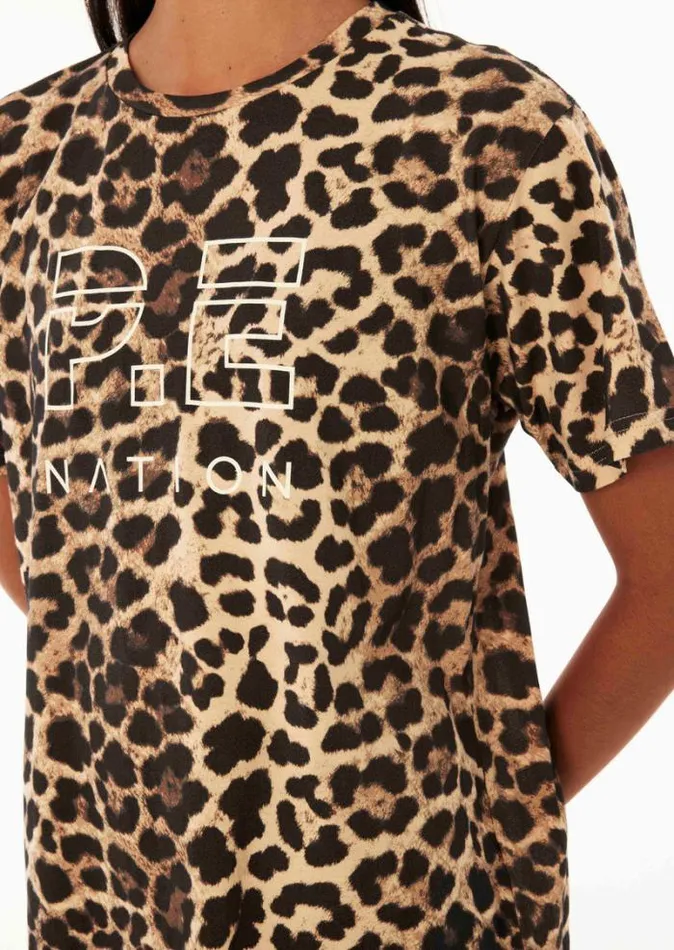 Shop DOWNFORCE SS TEE IN ANIMAL PRINT PE Nation Tees and Tanks