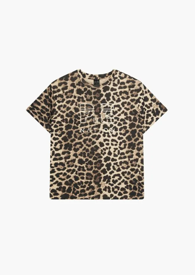 Shop DOWNFORCE SS TEE IN ANIMAL PRINT PE Nation Tees and Tanks