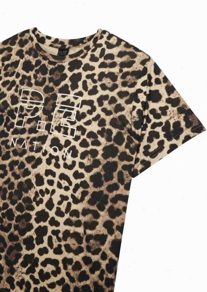 Shop DOWNFORCE SS TEE IN ANIMAL PRINT PE Nation Tees and Tanks