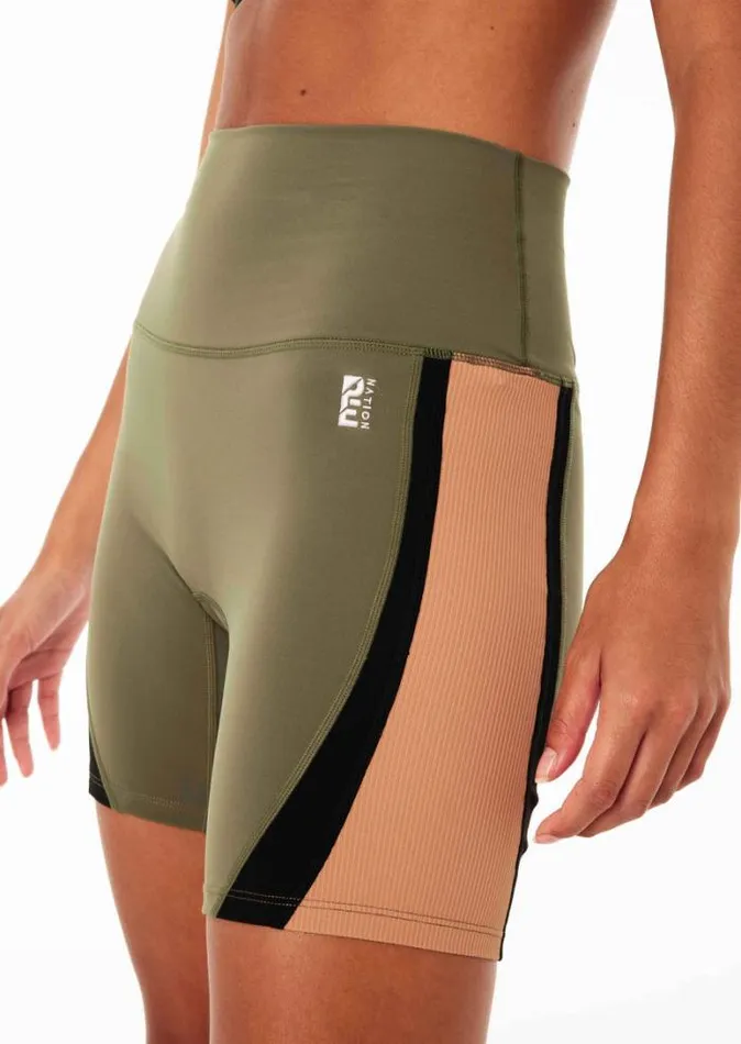 Shop HEADLINE 7034 BIKE SHORT IN KHAKI PE Nation Shorts
