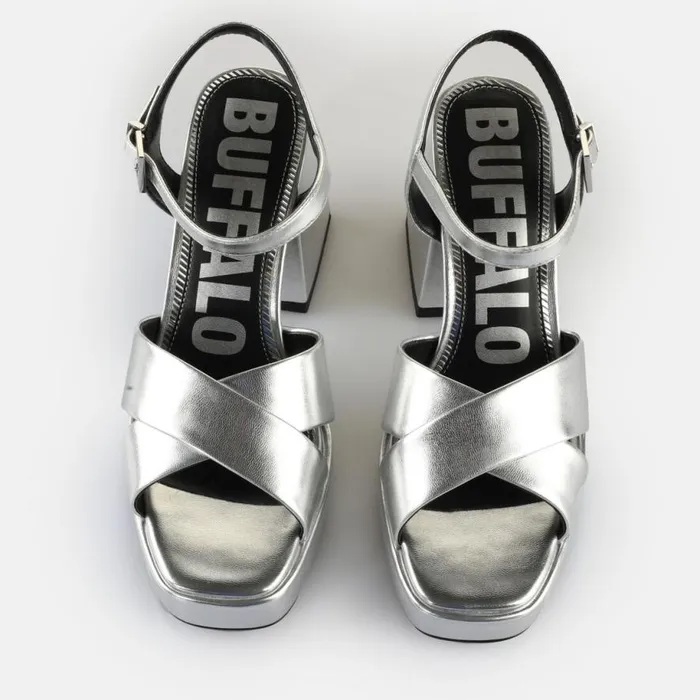 Shop Heels BUFFALO Bella Cross Silver