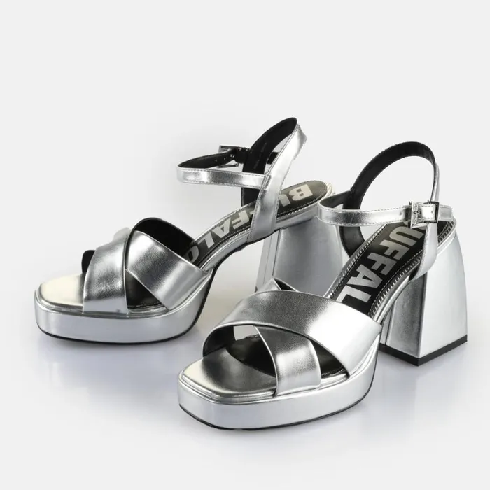 Shop Heels BUFFALO Bella Cross Silver