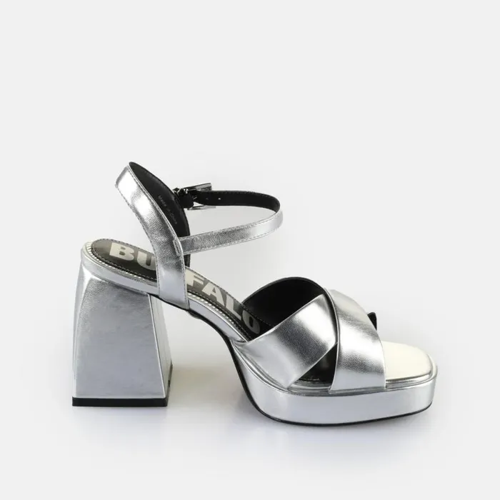 Shop Heels BUFFALO Bella Cross Silver
