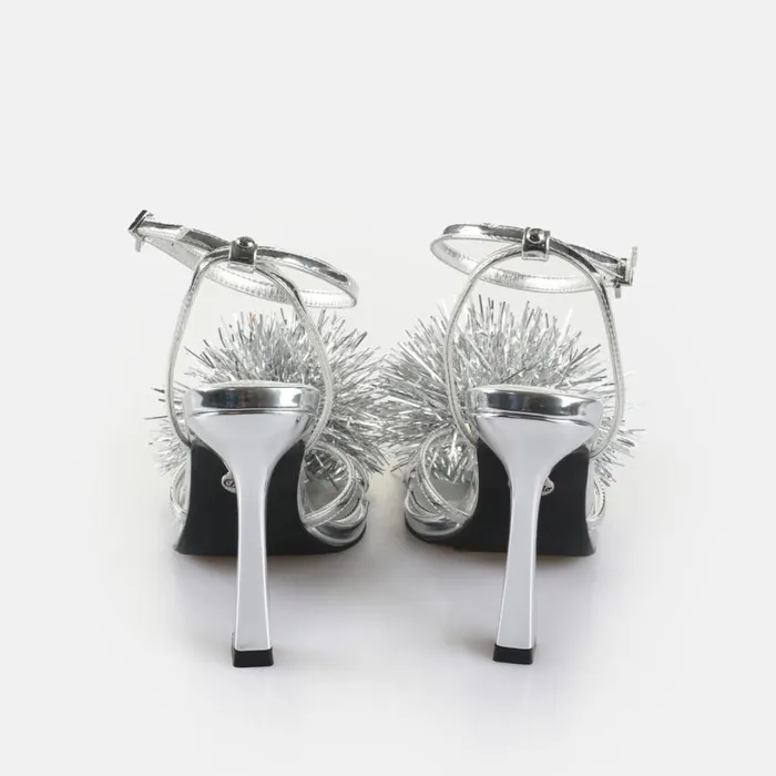 Shop Heels BUFFALO FAIRY FLUFF 8211 VEGAN PATENT 8211 SILVER Silver