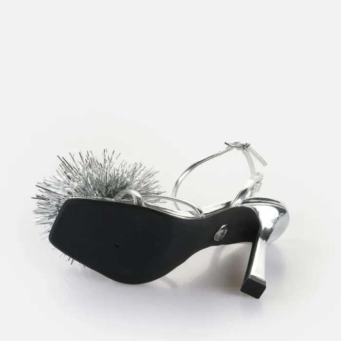 Shop Heels BUFFALO FAIRY FLUFF 8211 VEGAN PATENT 8211 SILVER Silver