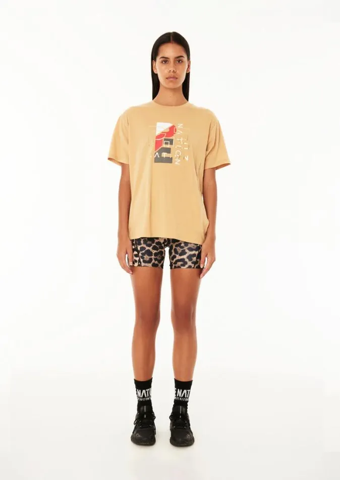 Shop HERITAGE SS TEE IN SAND PE Nation Tees and Tanks