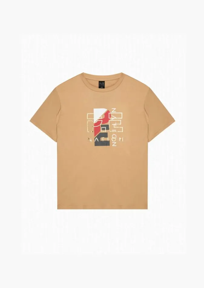 Shop HERITAGE SS TEE IN SAND PE Nation Tees and Tanks