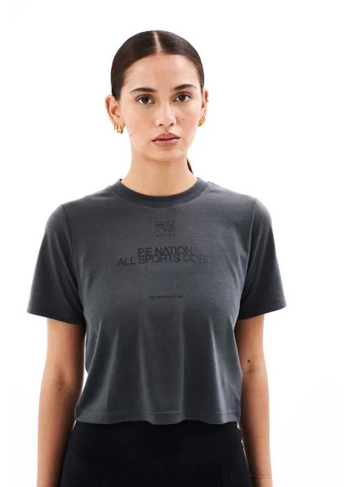 Shop PARALLEL TEE IN DARK SHADOW PE Nation Tees and Tanks