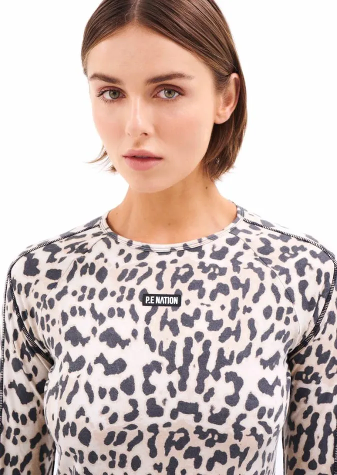 Shop SILVERTON LS TOP IN LEOPARD PE Nation Long Sleeve Tops
