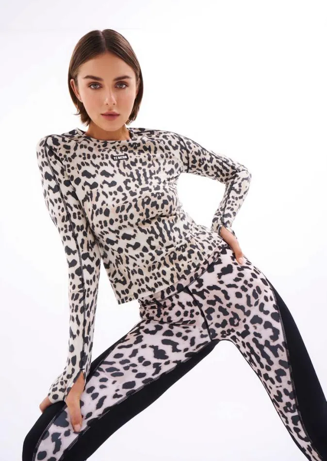 Shop SILVERTON LS TOP IN LEOPARD PE Nation Long Sleeve Tops