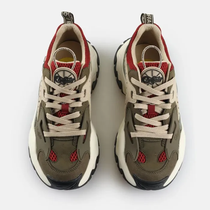 Shop Sneakers BUFFALO Trail One Khakiredcream