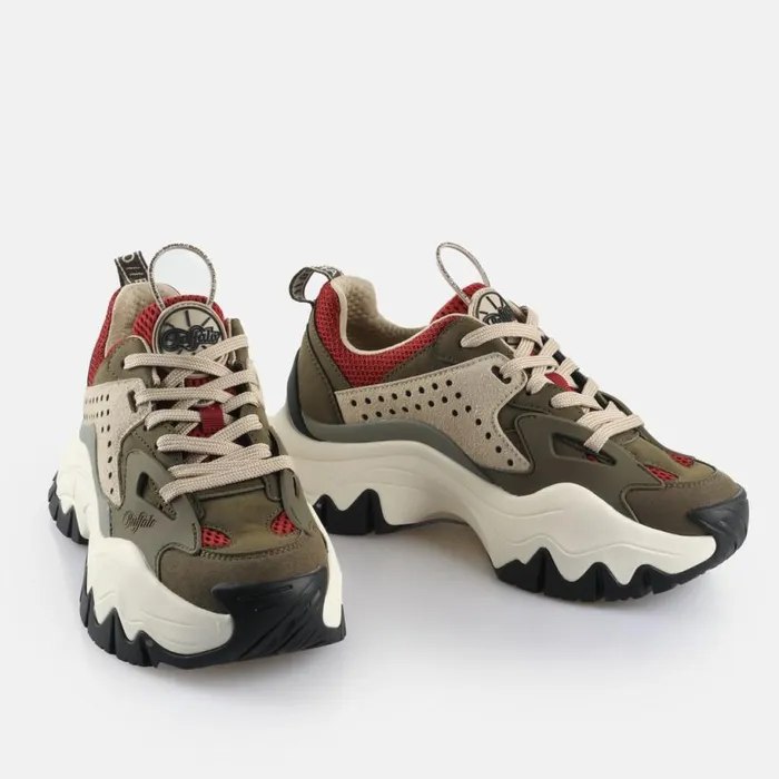 Shop Sneakers BUFFALO Trail One Khakiredcream