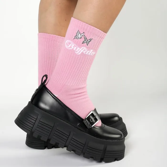 Shop Socks BUFFALO Butterfly Embroidery Ros