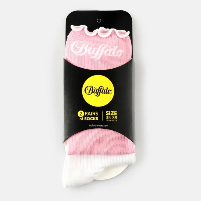 Shop Socks BUFFALO Ruffles Rib 2 Pack Ros