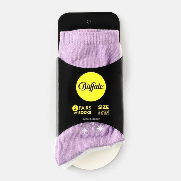 Shop Socks BUFFALO Star Embroidery 2 Pack Lilac