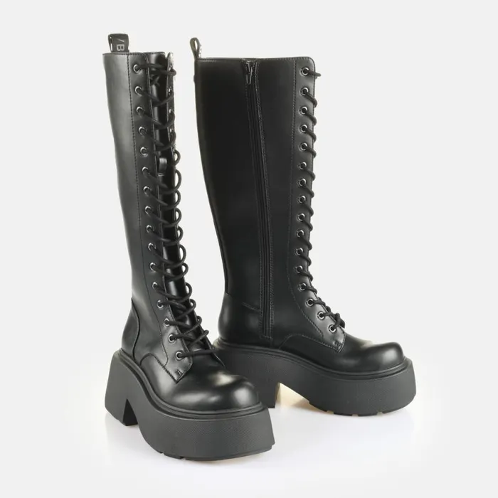 Shop Vegan Shoes BUFFALO Vicious Lace Up Hi Black