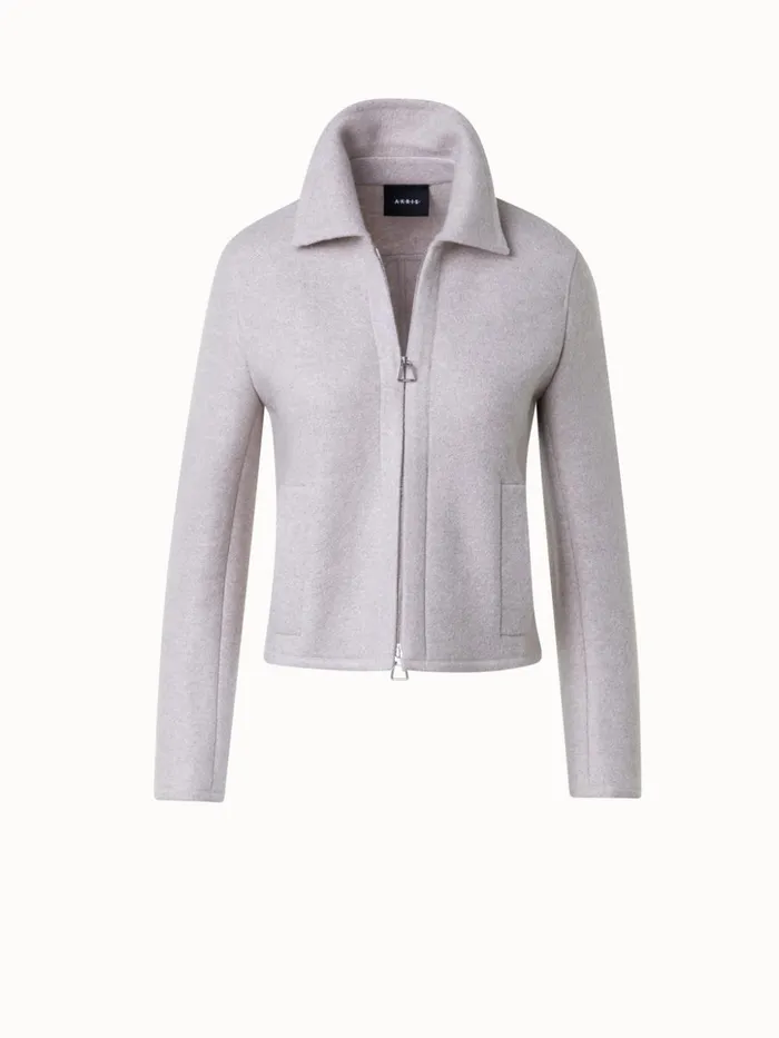 Short Jacket In 100 Cashmere Greige Women Akris Jackets